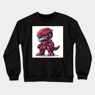 Chibi Red dinosaur robot Crewneck Sweatshirt